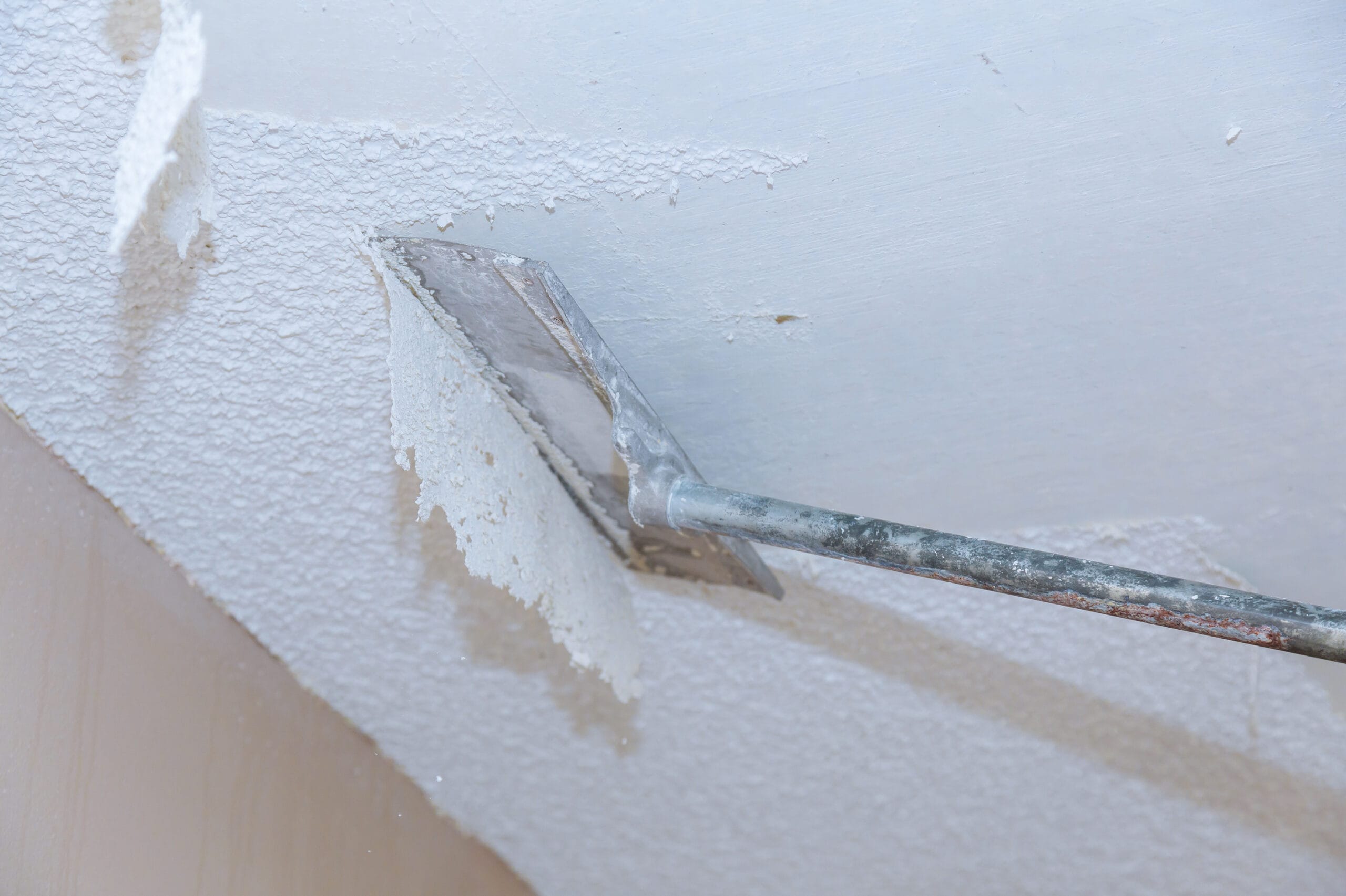home-ceiling-drywall-demolition-popcorn-ceiling-texture-stockpack-adobe-stock Home ceiling drywall demolition popcorn ceiling texture
